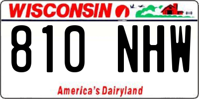 WI license plate 810NHW