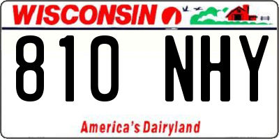 WI license plate 810NHY
