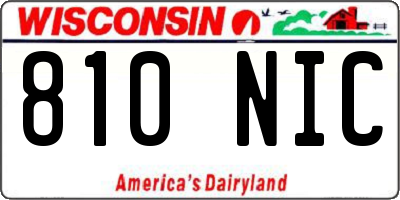 WI license plate 810NIC