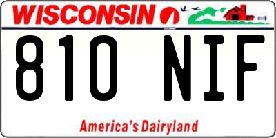 WI license plate 810NIF