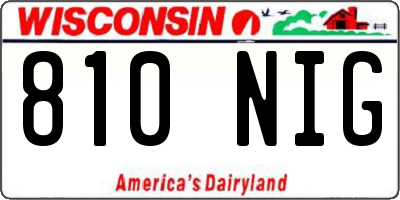 WI license plate 810NIG
