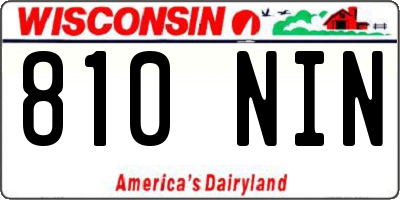 WI license plate 810NIN