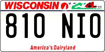 WI license plate 810NIO