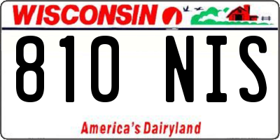 WI license plate 810NIS