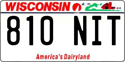 WI license plate 810NIT