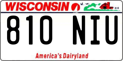 WI license plate 810NIU