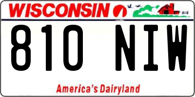 WI license plate 810NIW