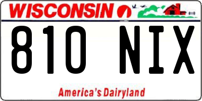 WI license plate 810NIX