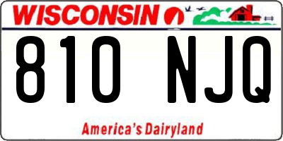 WI license plate 810NJQ