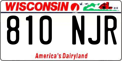 WI license plate 810NJR