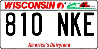 WI license plate 810NKE