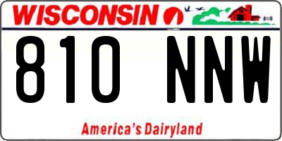 WI license plate 810NNW