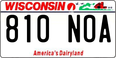 WI license plate 810NOA