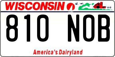 WI license plate 810NOB