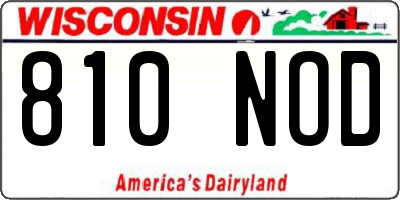 WI license plate 810NOD