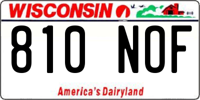 WI license plate 810NOF