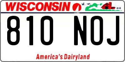 WI license plate 810NOJ
