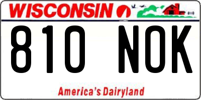 WI license plate 810NOK