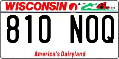 WI license plate 810NOQ