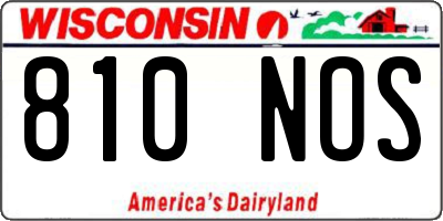 WI license plate 810NOS