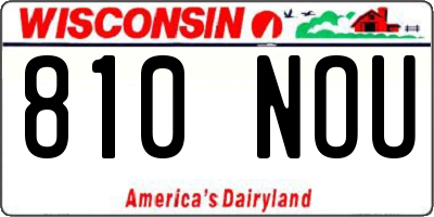 WI license plate 810NOU