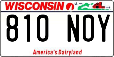 WI license plate 810NOY