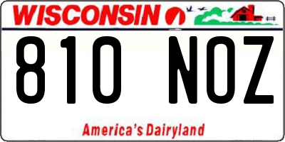 WI license plate 810NOZ