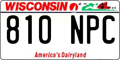 WI license plate 810NPC