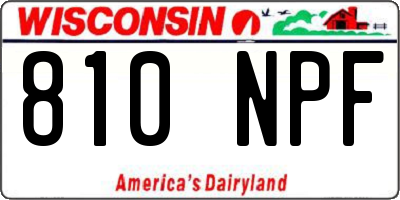 WI license plate 810NPF