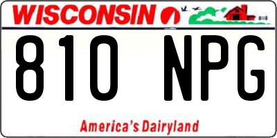 WI license plate 810NPG