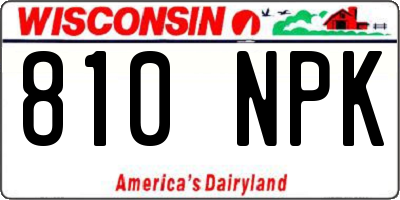 WI license plate 810NPK