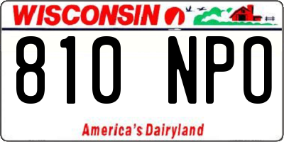 WI license plate 810NPO