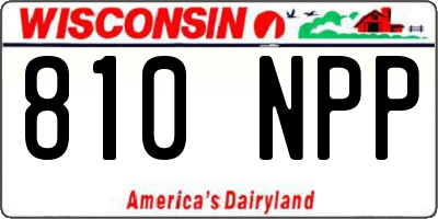 WI license plate 810NPP