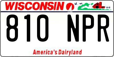 WI license plate 810NPR