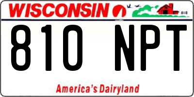 WI license plate 810NPT