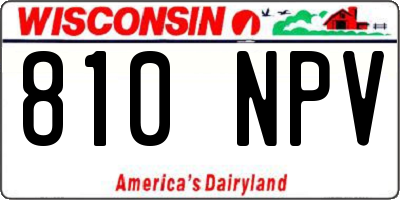 WI license plate 810NPV