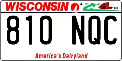 WI license plate 810NQC