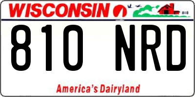 WI license plate 810NRD