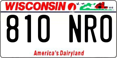 WI license plate 810NRO
