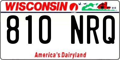 WI license plate 810NRQ