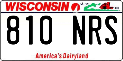 WI license plate 810NRS
