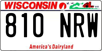 WI license plate 810NRW