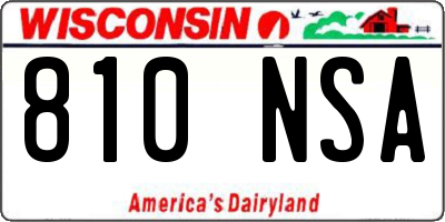 WI license plate 810NSA