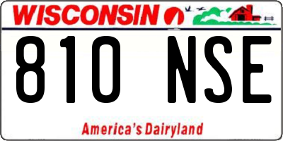 WI license plate 810NSE