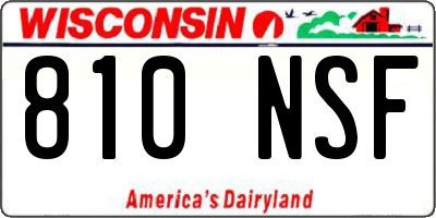 WI license plate 810NSF