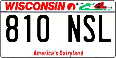 WI license plate 810NSL