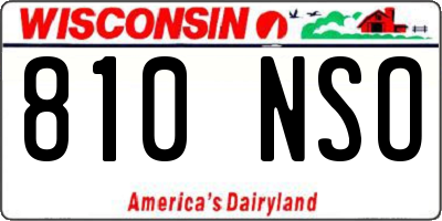 WI license plate 810NSO