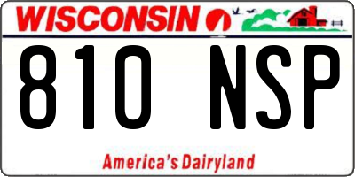 WI license plate 810NSP