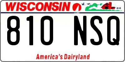 WI license plate 810NSQ