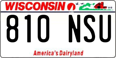 WI license plate 810NSU